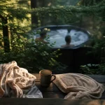 Spa dans la foret : jacuzzi privatif extérieur et visiteurs