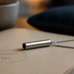 Collier de respiration en acier inox, repère “Expiration 10s” sur carnet