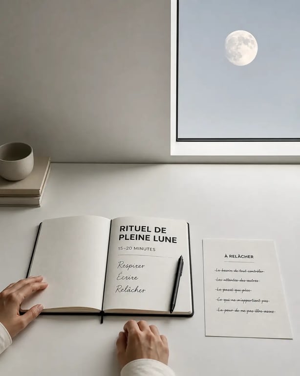 Rituels de pleine lune en 15 à 20 minutes pour une routine bien-être