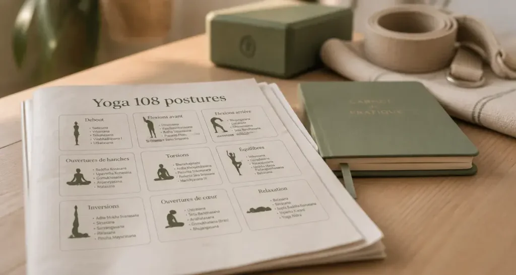 108 postures du yoga PDF : familles, niveaux et précautions avant de pratiquer