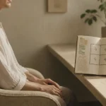 Respiration carrée : 4 phases pour calmer le stress, posture calme et carnet avec 4