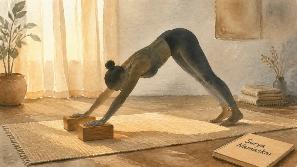 Salutation au soleil en yoga : 12 postures, souffle et erreurs à éviter