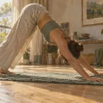Les 10 postures de yoga pour maigrir : Chien tête en bas sur tapis