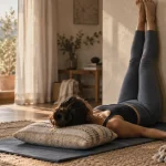 Postures yoga sciatique : jambes contre le mur, soulagement en douceur