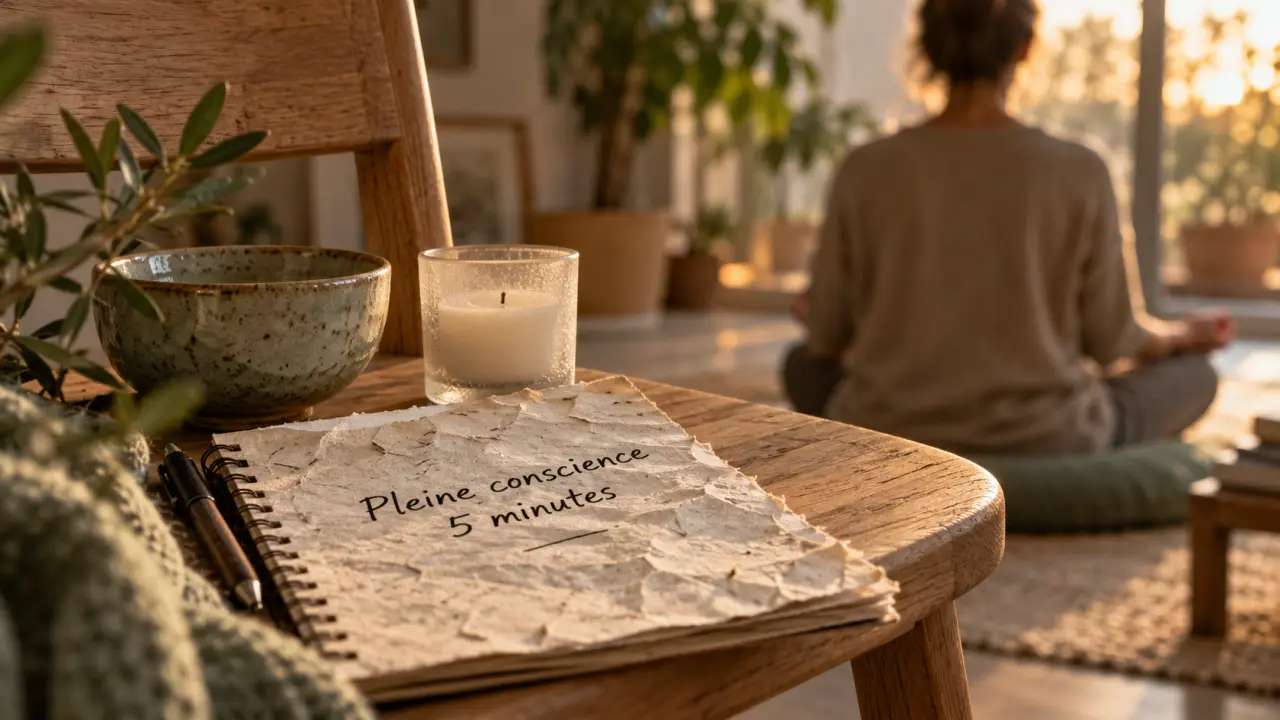 Pratique pleine conscience : carnet et bougie, 5 minutes